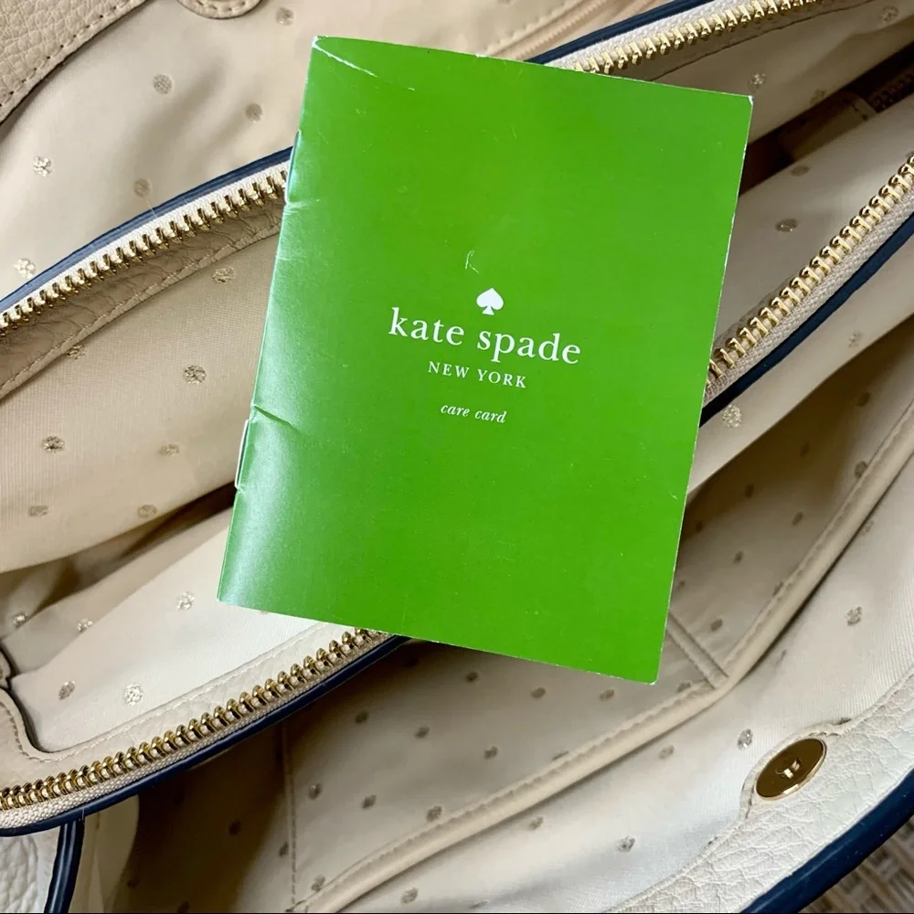 Kate Spade Mercer Isle Sloan Satchel Crossbody Leather Bag Ostrich Egg Off White